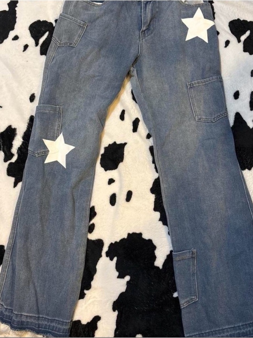 Women's Blue Star Patch Straight-Leg Jeans